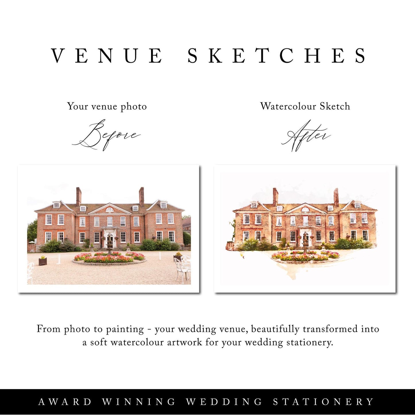 Venue Sketch Wedding Invitations